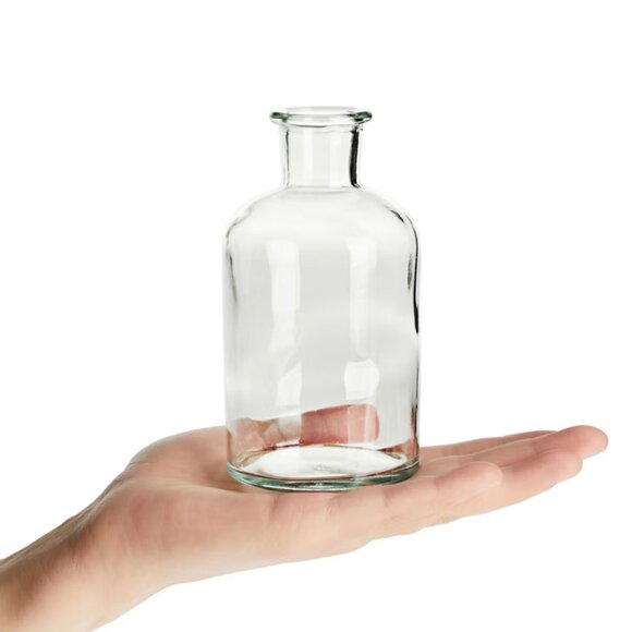 6 Clear Apothecary Glass Bottles - Picture 4 of 7